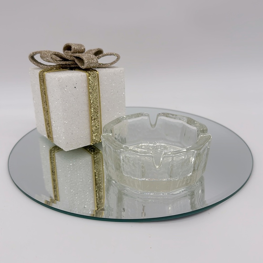 BLENKO STYLE Clear Round Glass Ashtray